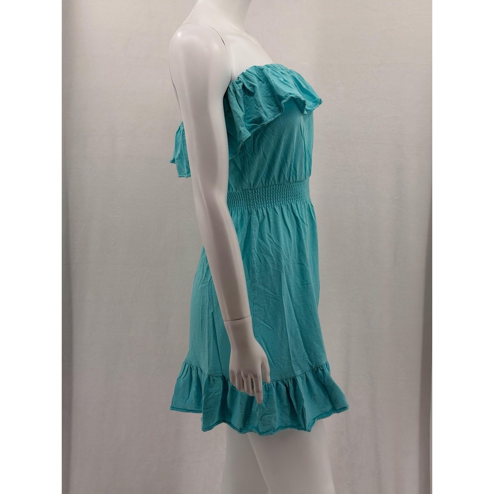 Lilly Pulitzer Dress Women XS Blue Strapless Ruffle Beach Summer Vacation Cotton - Picture 3 of 14